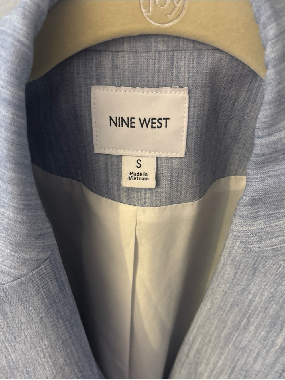 Nine West Light Blue Heathered Blazer with Cream Lining